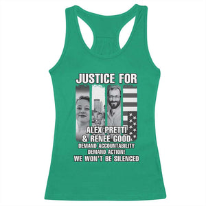 Justice for Alex and Renee Racerback Tank Top Anti ICE Immigration Protest Human Rights TS14 Irish Green Print Your Wear