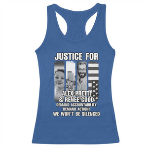 Justice for Alex and Renee Racerback Tank Top Anti ICE Immigration Protest Human Rights TS14 Royal Blue Print Your Wear