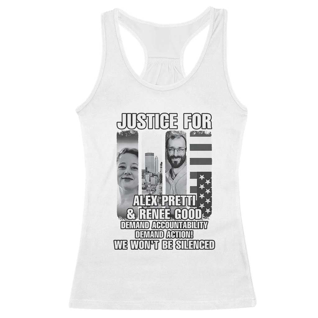 Justice for Alex and Renee Racerback Tank Top Anti ICE Immigration Protest Human Rights TS14 White Print Your Wear