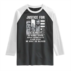 Justice for Alex and Renee Raglan Shirt Anti ICE Immigration Protest Human Rights TS14 Black White Print Your Wear