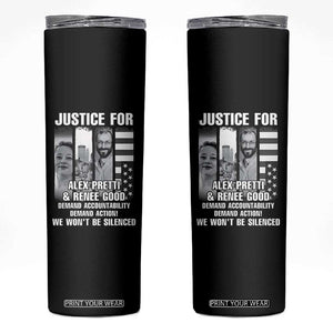 Justice for Alex and Renee Skinny Tumbler Anti ICE Immigration Protest Human Rights TS14 Black Print Your Wear