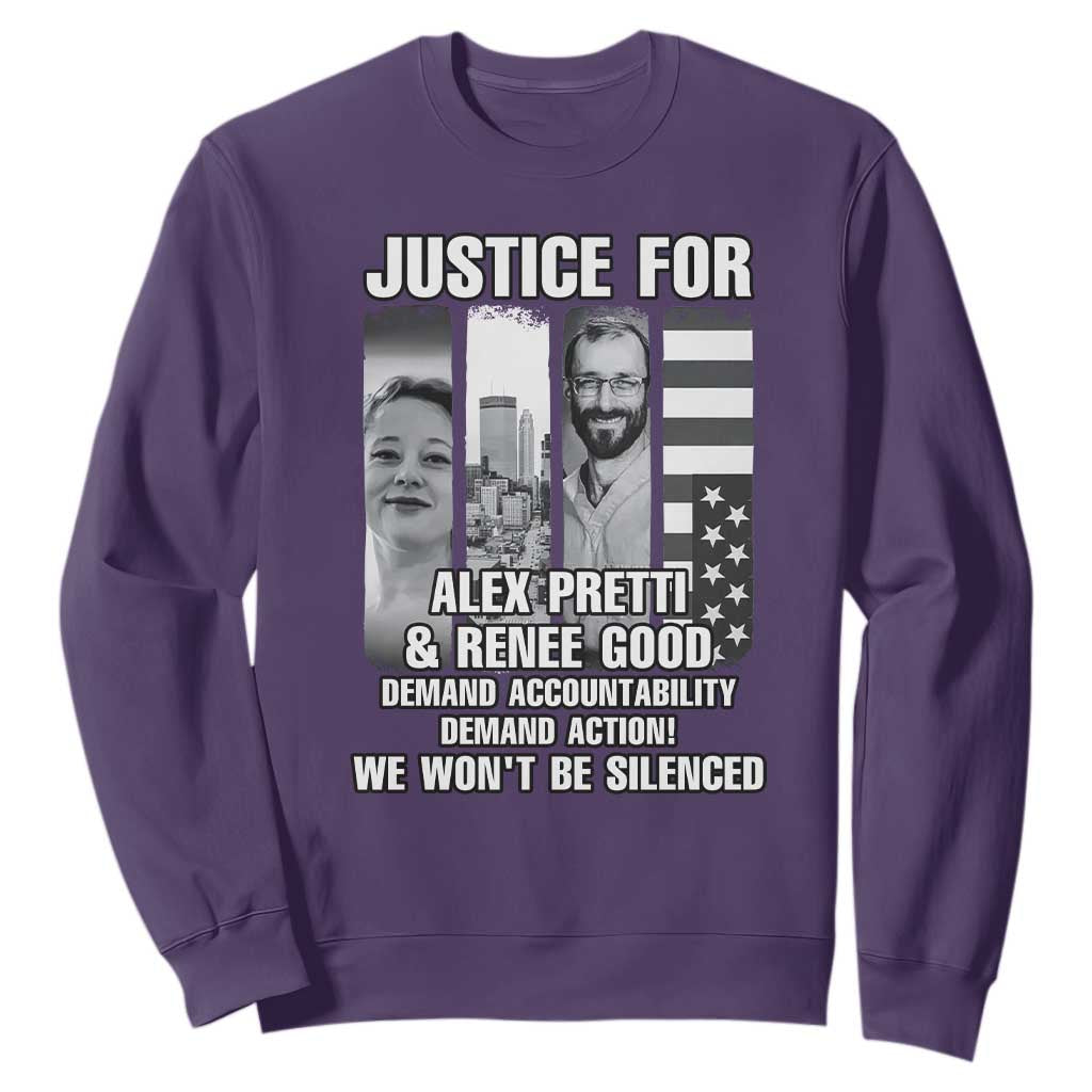 Justice for Alex and Renee Sweatshirt Anti ICE Immigration Protest Human Rights TS14 Purple Print Your Wear