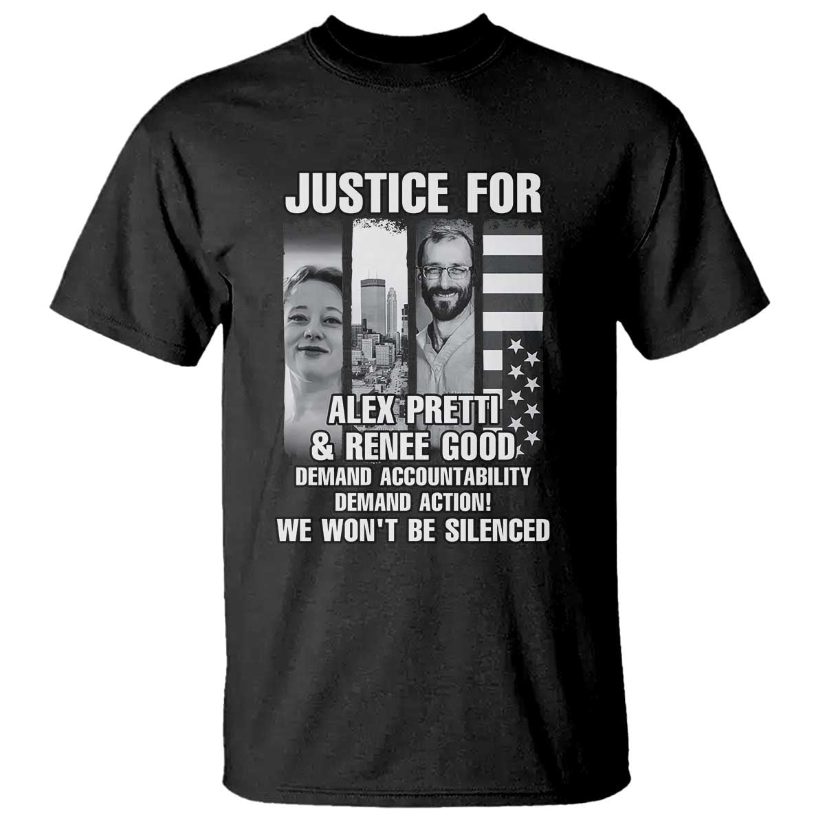 Justice for Alex and Renee T Shirt Anti ICE Immigration Protest Human Rights TS14 Black Print Your Wear