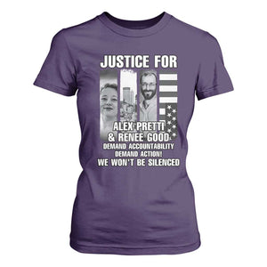 Justice for Alex and Renee T Shirt For Women Anti ICE Immigration Protest Human Rights TS14 Purple Print Your Wear