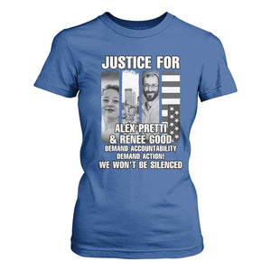 Justice for Alex and Renee T Shirt For Women Anti ICE Immigration Protest Human Rights TS14 Royal Blue Print Your Wear