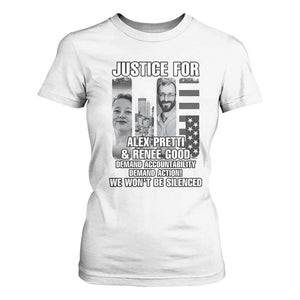 Justice for Alex and Renee T Shirt For Women Anti ICE Immigration Protest Human Rights TS14 White Print Your Wear