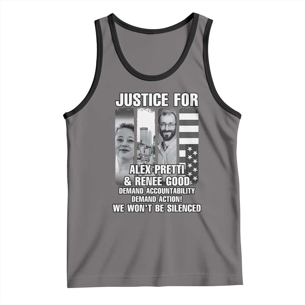Justice for Alex and Renee Tank Top Anti ICE Immigration Protest Human Rights TS14 Deep Heather Black Print Your Wear