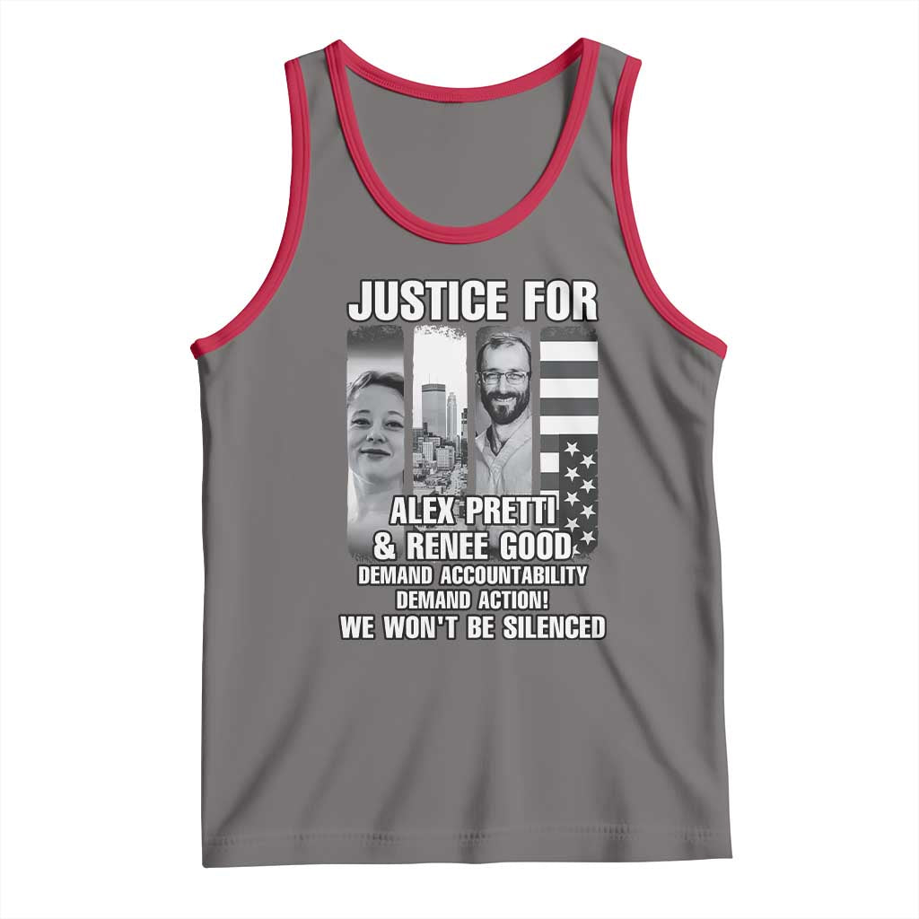 Justice for Alex and Renee Tank Top Anti ICE Immigration Protest Human Rights TS14 Deep Heather Red Print Your Wear