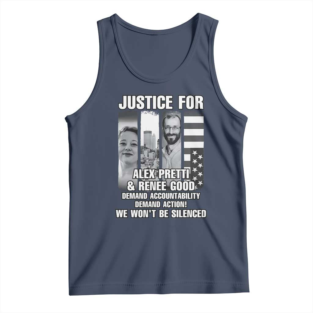 Justice for Alex and Renee Tank Top Anti ICE Immigration Protest Human Rights TS14 Navy Print Your Wear