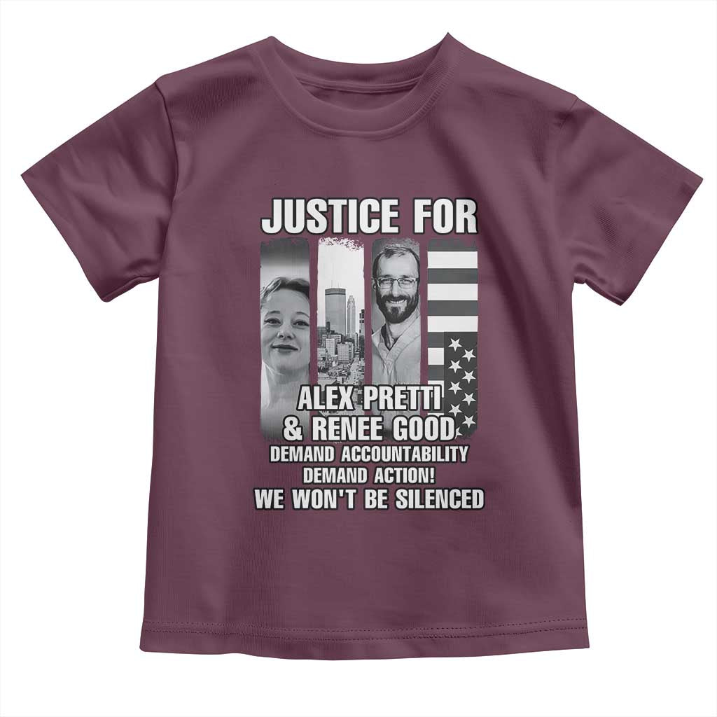 Justice for Alex and Renee Toddler T Shirt Anti ICE Immigration Protest Human Rights TS14 Maroon Print Your Wear