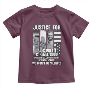 Justice for Alex and Renee Toddler T Shirt Anti ICE Immigration Protest Human Rights TS14 Maroon Print Your Wear