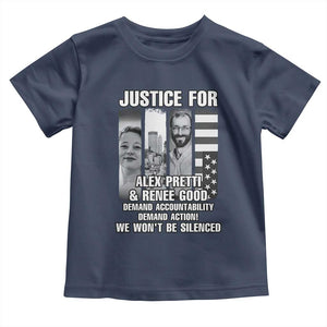 Justice for Alex and Renee Toddler T Shirt Anti ICE Immigration Protest Human Rights TS14 Navy Print Your Wear