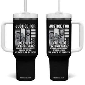 Justice for Alex and Renee Tumbler With Handle Anti ICE Immigration Protest Human Rights TS14 One Size: 40 oz Black Print Your Wear