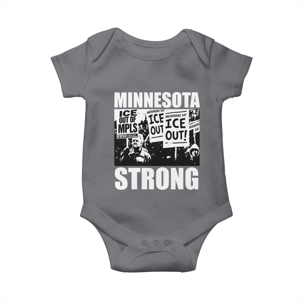 Minnesota Strong Baby Onesie Resist Anti ICE Immigration Protest TS14 Charcoal Print Your Wear