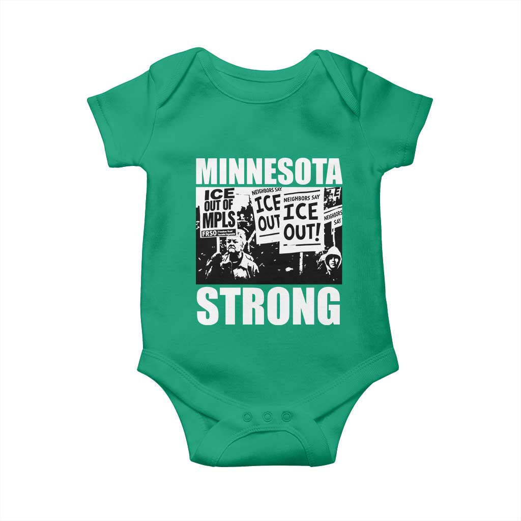 Minnesota Strong Baby Onesie Resist Anti ICE Immigration Protest TS14 Irish Green Print Your Wear