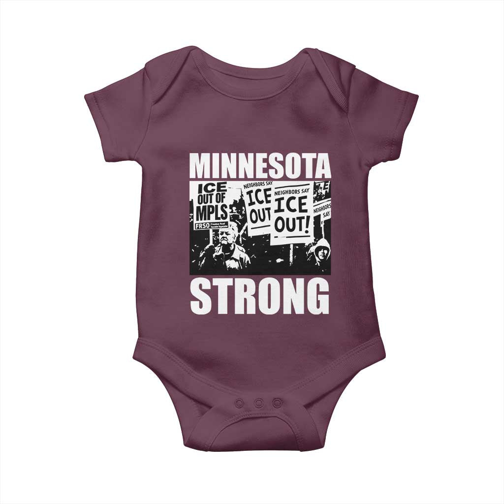 Minnesota Strong Baby Onesie Resist Anti ICE Immigration Protest TS14 Maroon Print Your Wear