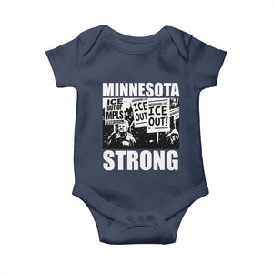 Minnesota Strong Baby Onesie Resist Anti ICE Immigration Protest TS14 Navy Print Your Wear