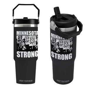 Minnesota Strong Flip Straw Tumbler Resist Anti ICE Immigration Protest TS14 One Size: 30 oz Black Print Your Wear