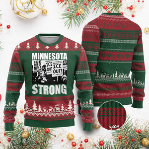Minnesota Strong Ugly Christmas Sweater Resist Anti ICE Immigration Protest TS14 Red Green Print Your Wear