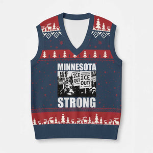 Minnesota Strong V-Neck Knit Sweater Vest Resist Anti ICE Immigration Protest TS14 Navy Red Print Your Wear
