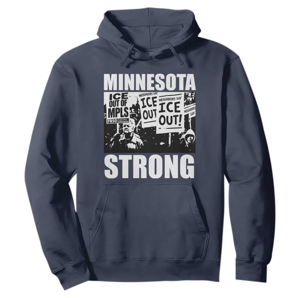 Minnesota Strong Hoodie Resist Anti ICE Immigration Protest TS14 Navy Print Your Wear