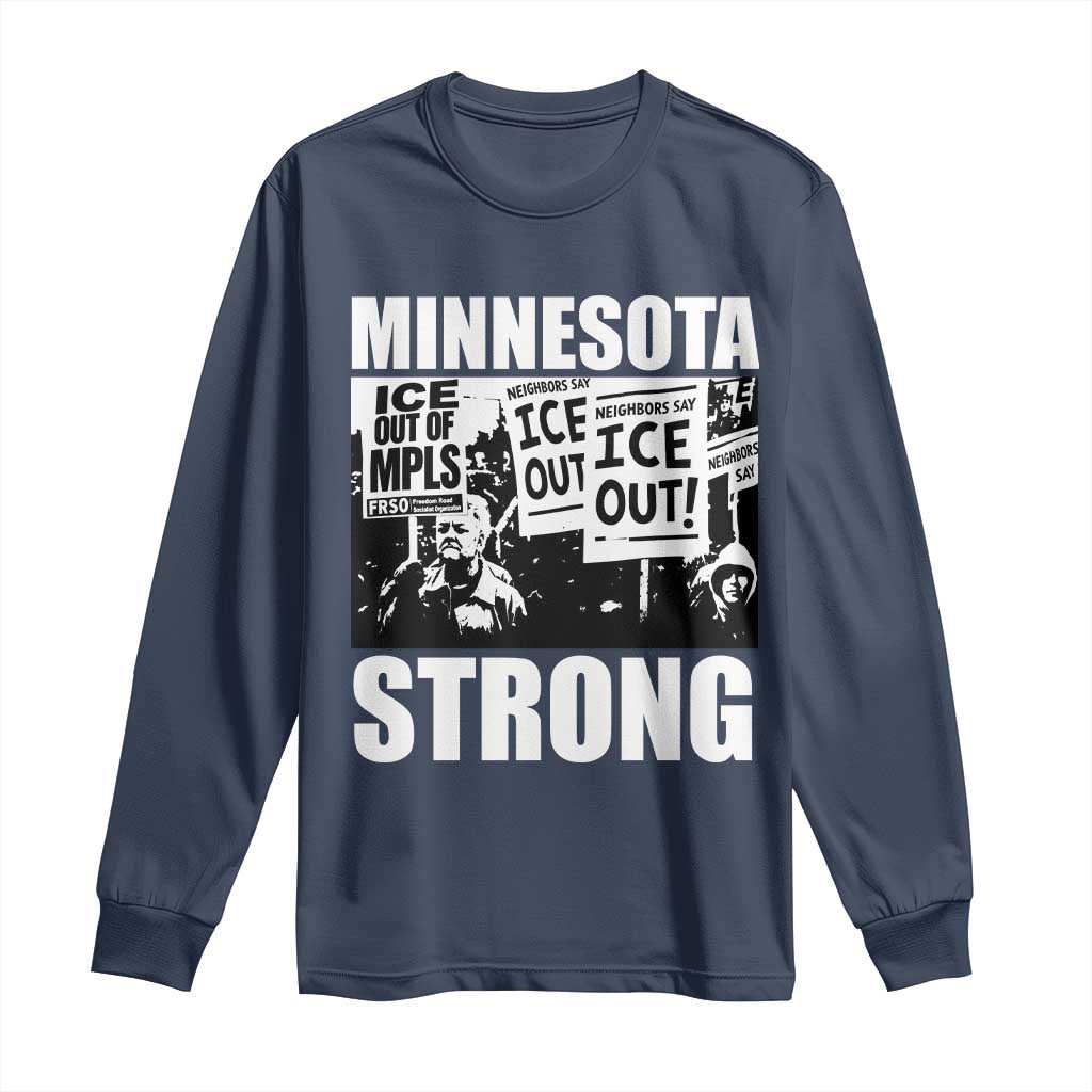 Minnesota Strong Long Sleeve Shirt Resist Anti ICE Immigration Protest TS14 Navy Print Your Wear