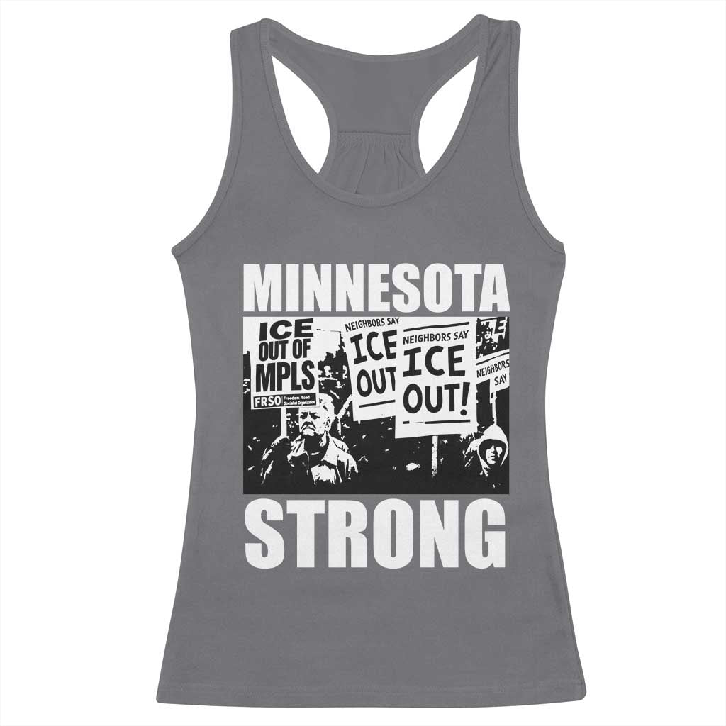 Minnesota Strong Racerback Tank Top Resist Anti ICE Immigration Protest TS14 Charcoal Print Your Wear
