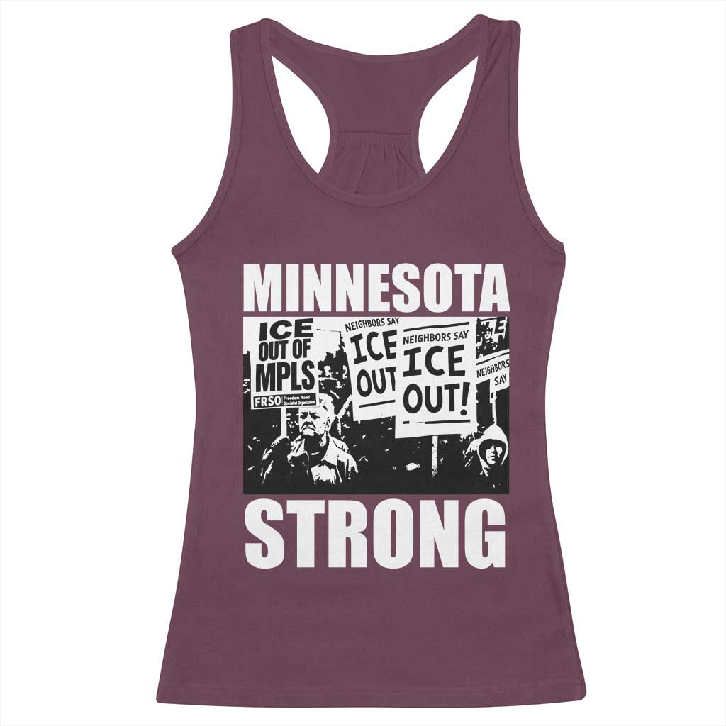 Minnesota Strong Racerback Tank Top Resist Anti ICE Immigration Protest TS14 Maroon Print Your Wear