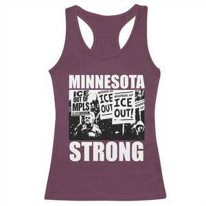 Minnesota Strong Racerback Tank Top Resist Anti ICE Immigration Protest TS14 Maroon Print Your Wear