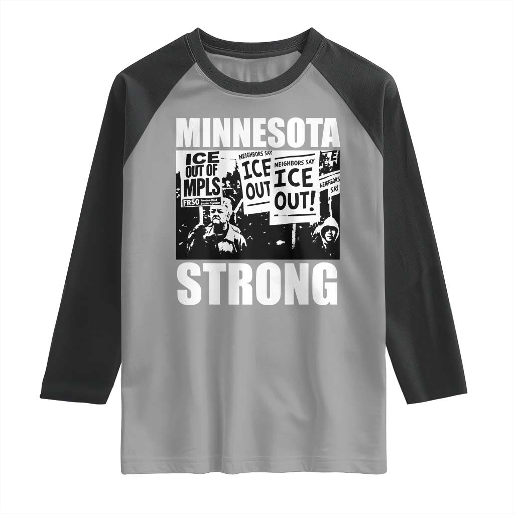 Minnesota Strong Raglan Shirt Resist Anti ICE Immigration Protest TS14 Sport Gray Black Print Your Wear
