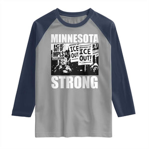 Minnesota Strong Raglan Shirt Resist Anti ICE Immigration Protest TS14 Sport Gray Navy Print Your Wear
