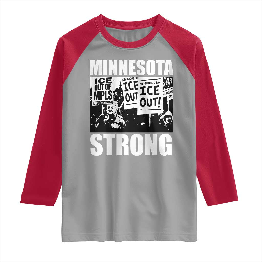 Minnesota Strong Raglan Shirt Resist Anti ICE Immigration Protest TS14 Sport Gray Red Print Your Wear