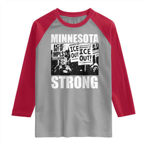 Minnesota Strong Raglan Shirt Resist Anti ICE Immigration Protest TS14 Sport Gray Red Print Your Wear
