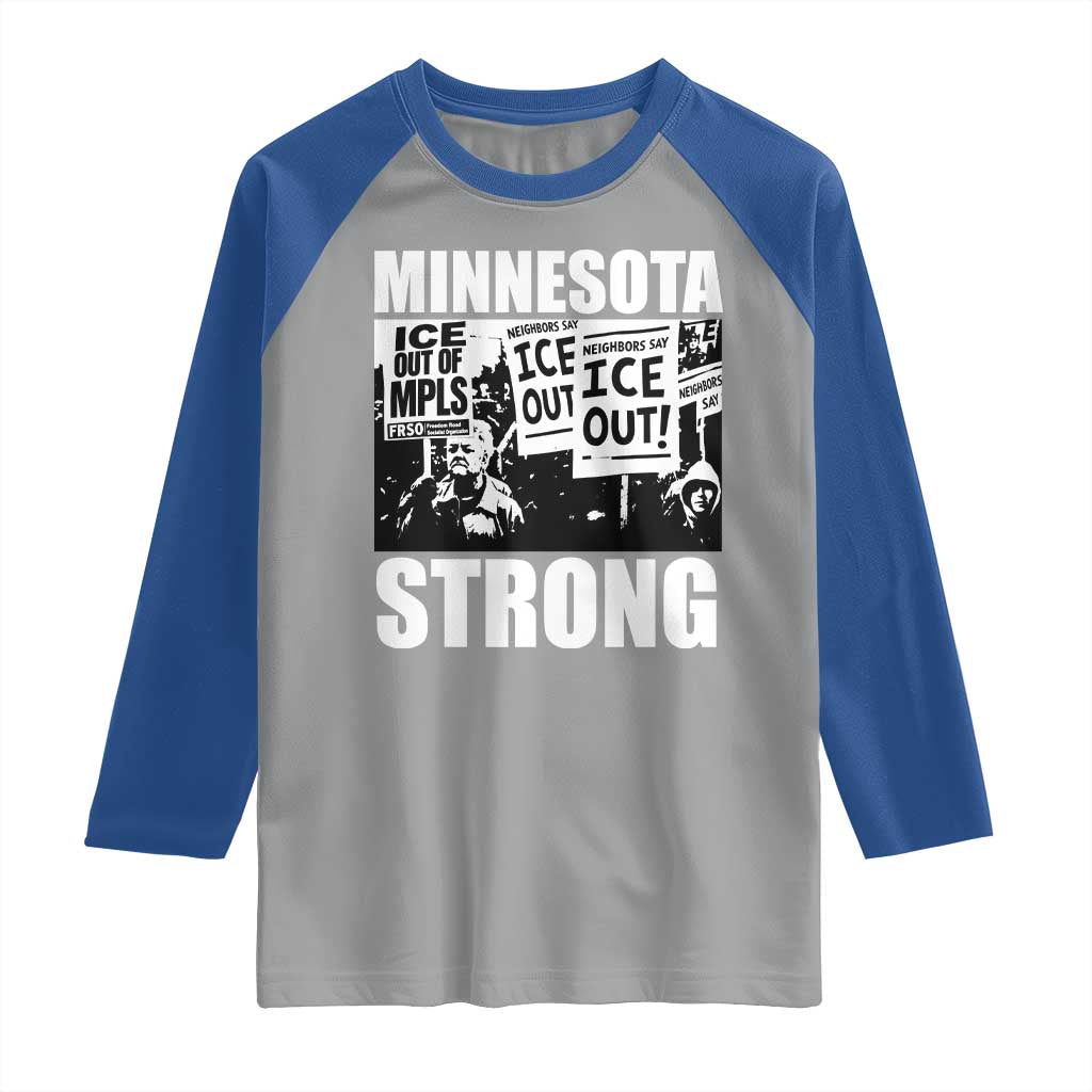 Minnesota Strong Raglan Shirt Resist Anti ICE Immigration Protest TS14 Sport Gray Royal Print Your Wear