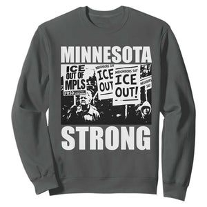 Minnesota Strong Sweatshirt Resist Anti ICE Immigration Protest TS14 Dark Heather Print Your Wear