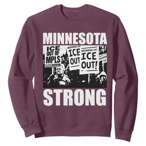 Minnesota Strong Sweatshirt Resist Anti ICE Immigration Protest TS14 Maroon Print Your Wear