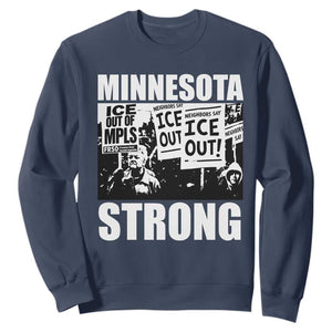Minnesota Strong Sweatshirt Resist Anti ICE Immigration Protest TS14 Navy Print Your Wear