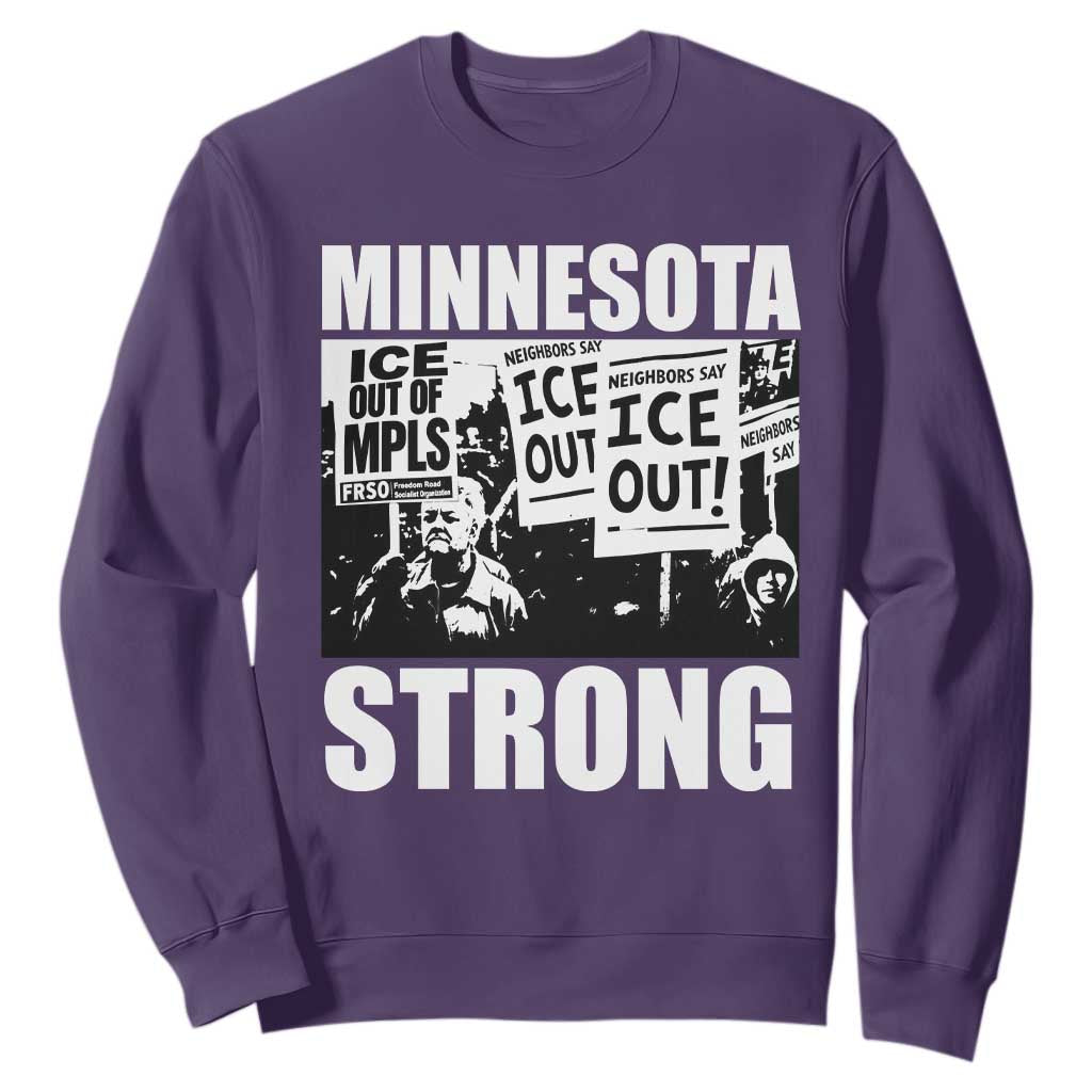 Minnesota Strong Sweatshirt Resist Anti ICE Immigration Protest TS14 Purple Print Your Wear