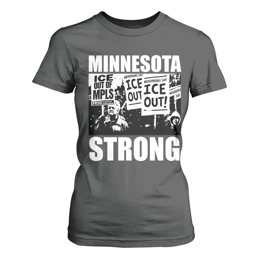 Minnesota Strong T Shirt For Women Resist Anti ICE Immigration Protest TS14 Dark Heather Print Your Wear
