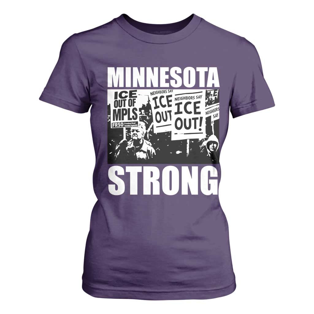 Minnesota Strong T Shirt For Women Resist Anti ICE Immigration Protest TS14 Purple Print Your Wear