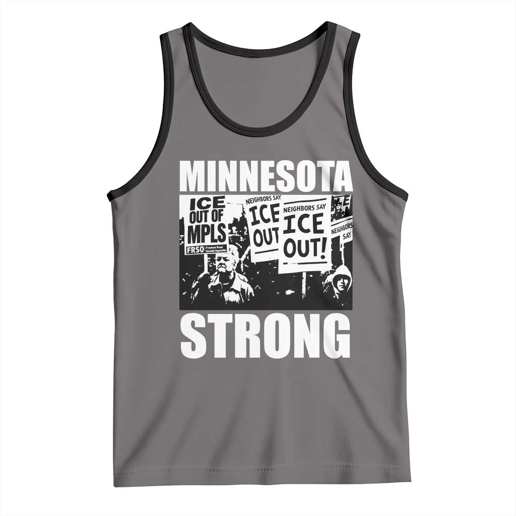 Minnesota Strong Tank Top Resist Anti ICE Immigration Protest TS14 Deep Heather Black Print Your Wear