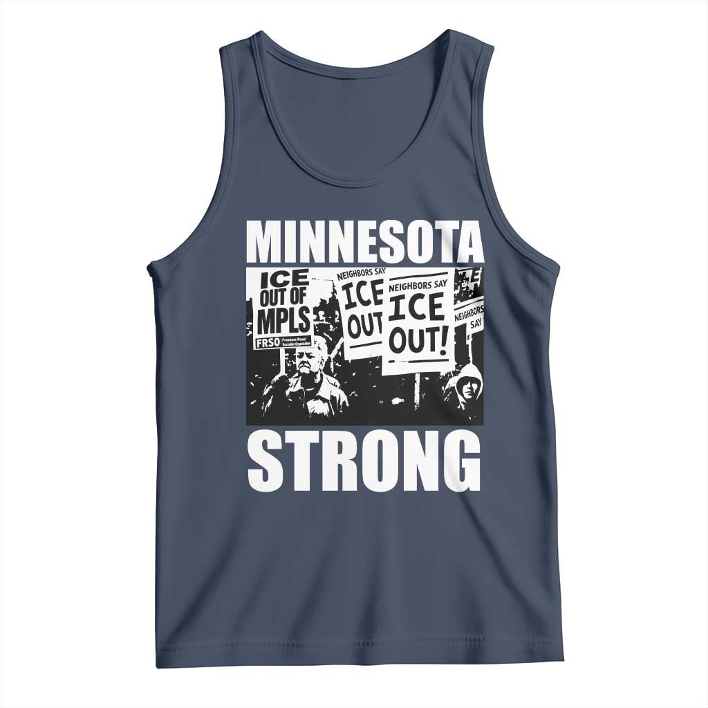 Minnesota Strong Tank Top Resist Anti ICE Immigration Protest TS14 Navy Print Your Wear