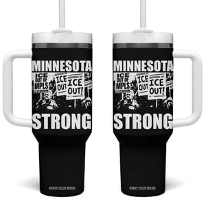 Minnesota Strong Tumbler With Handle Resist Anti ICE Immigration Protest TS14 One Size: 40 oz Black Print Your Wear