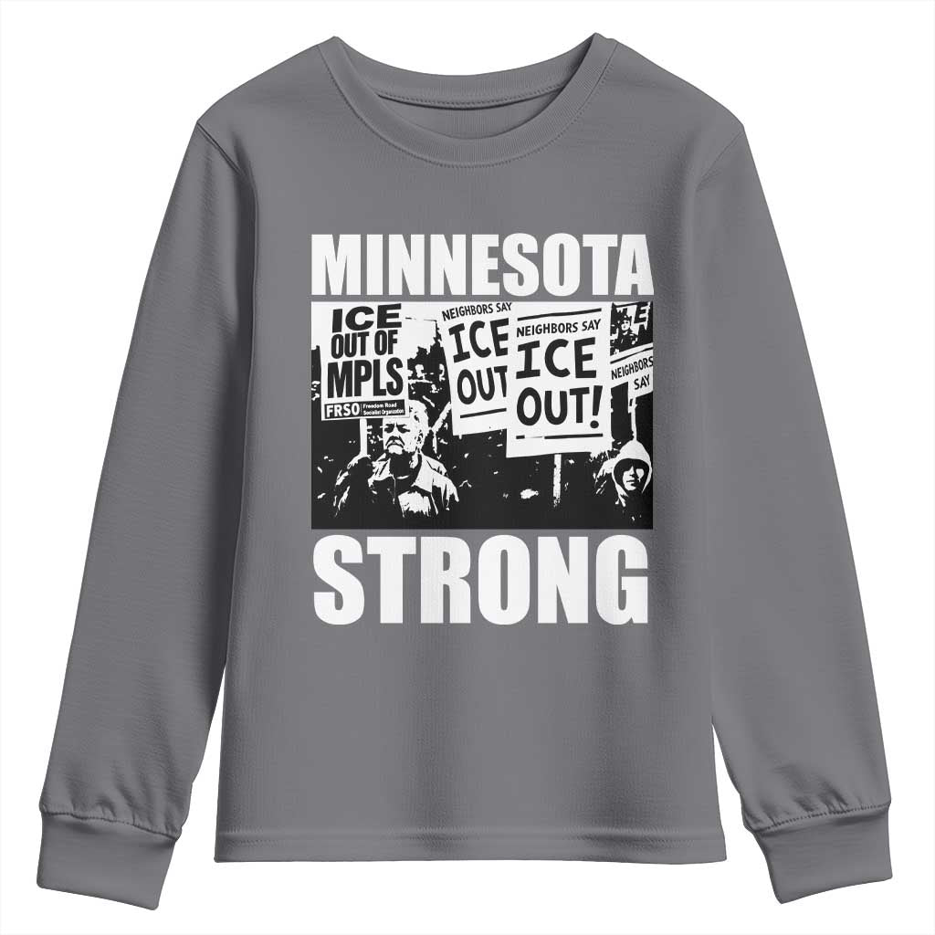 Minnesota Strong Youth Sweatshirt Resist Anti ICE Immigration Protest TS14 Charcoal Print Your Wear