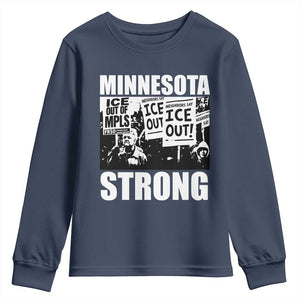 Minnesota Strong Youth Sweatshirt Resist Anti ICE Immigration Protest TS14 Navy Print Your Wear