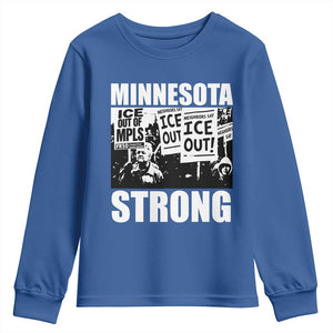 Minnesota Strong Youth Sweatshirt Resist Anti ICE Immigration Protest TS14 Royal Blue Print Your Wear