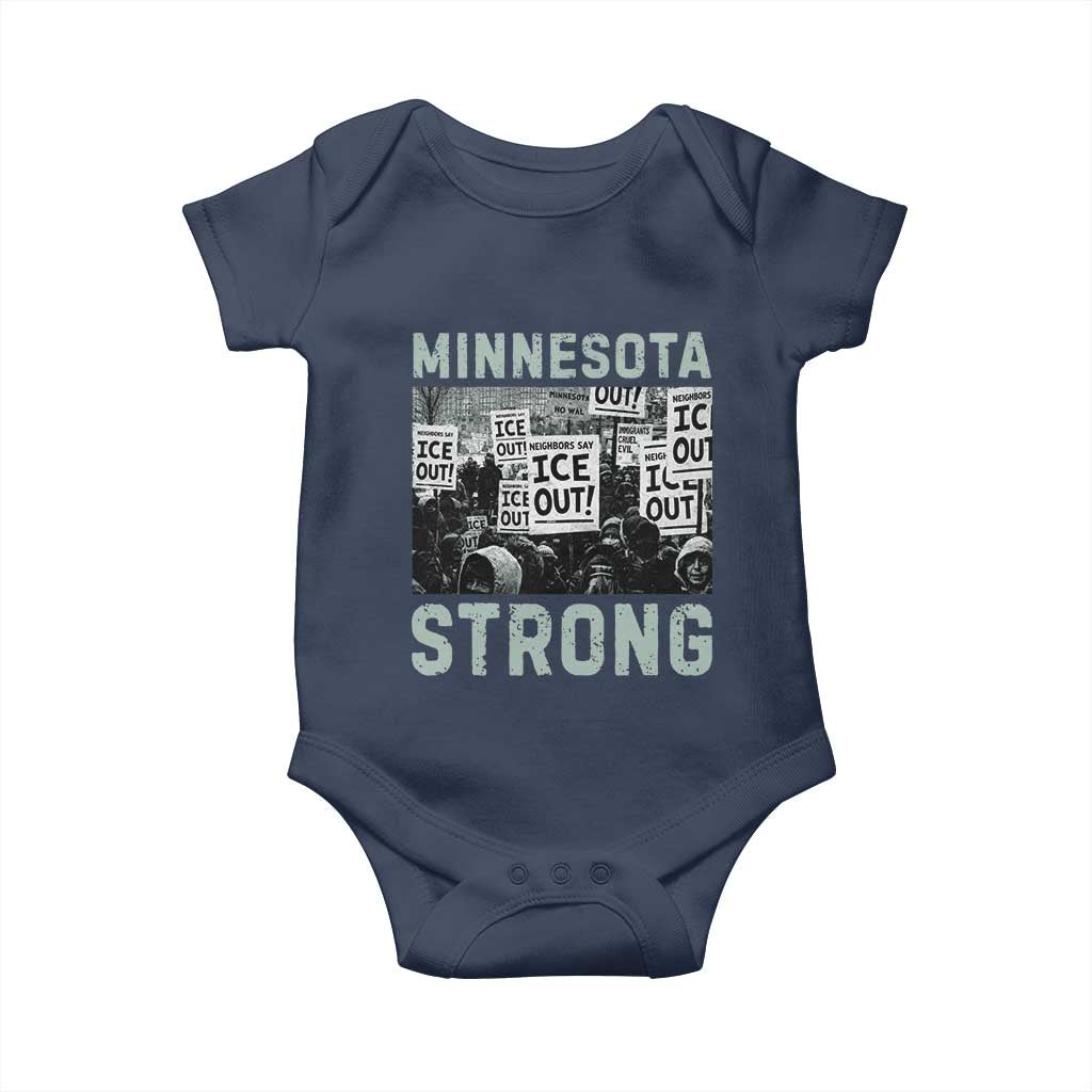 Minnesota Strong Baby Onesie Minneapolis ICE Out Anti ICE Protest Right Now TS14 Navy Print Your Wear