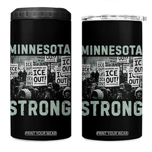 Minnesota Strong 4 in 1 Can Cooler Tumbler Minneapolis ICE Out Anti ICE Protest Right Now TS14 One Size: 16 oz Black Print Your Wear