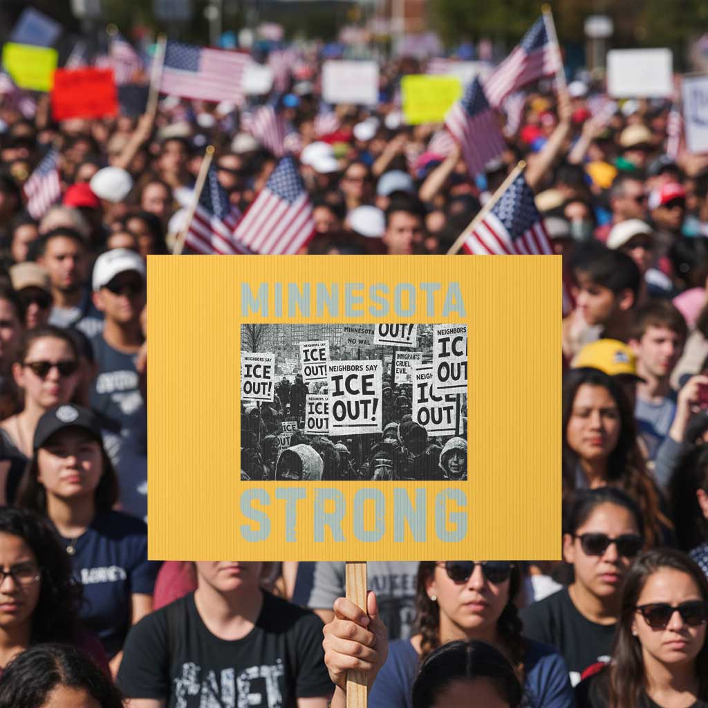 Minnesota Strong Protest Sign Minneapolis ICE Out Anti ICE Protest Right Now TS14 Horizontal 18