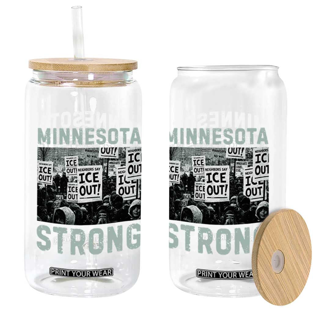 Minnesota Strong Glass Can Minneapolis ICE Out Anti ICE Protest Right Now TS14 Print Your Wear